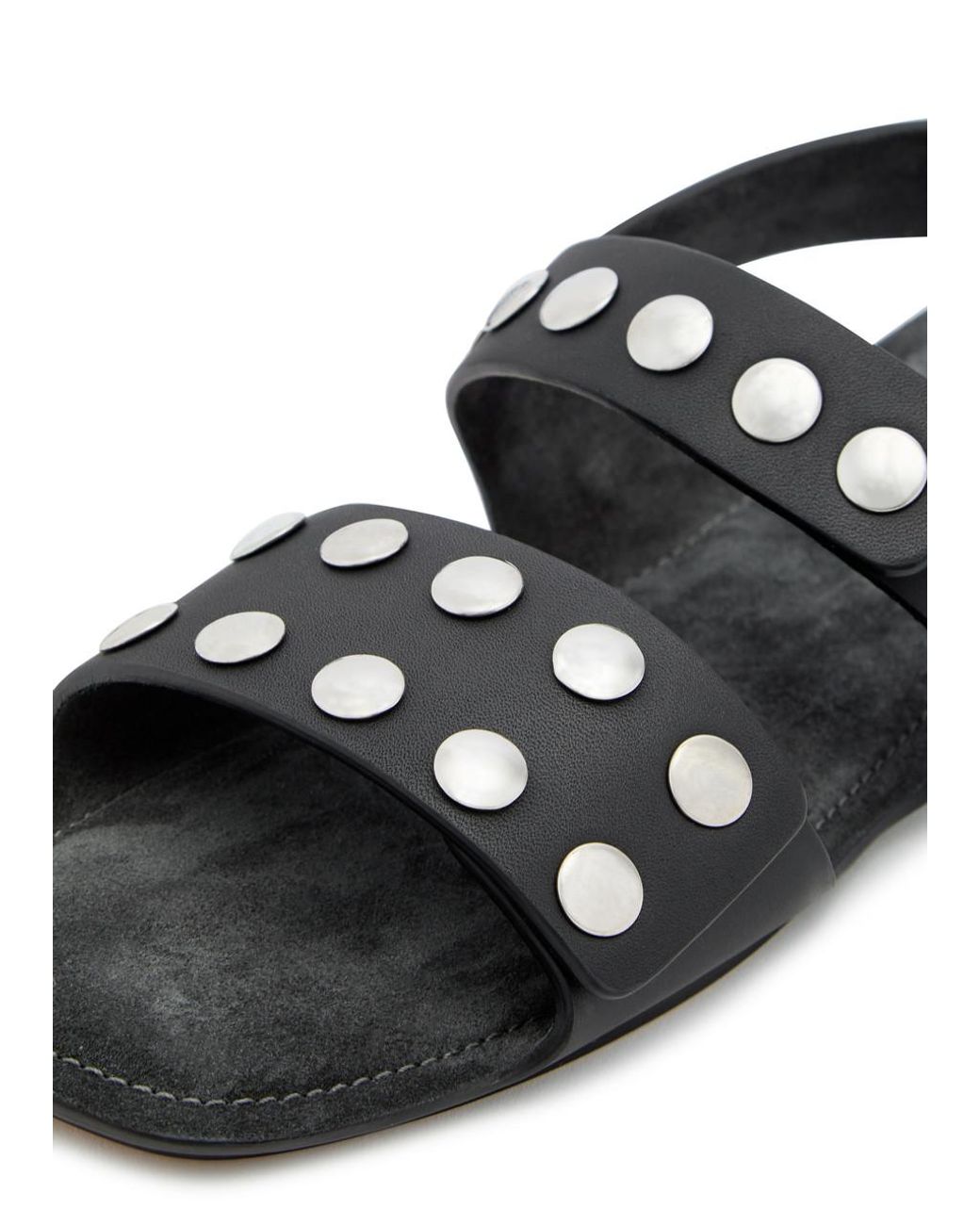 Khaite White Boden Studded Leather Sandals