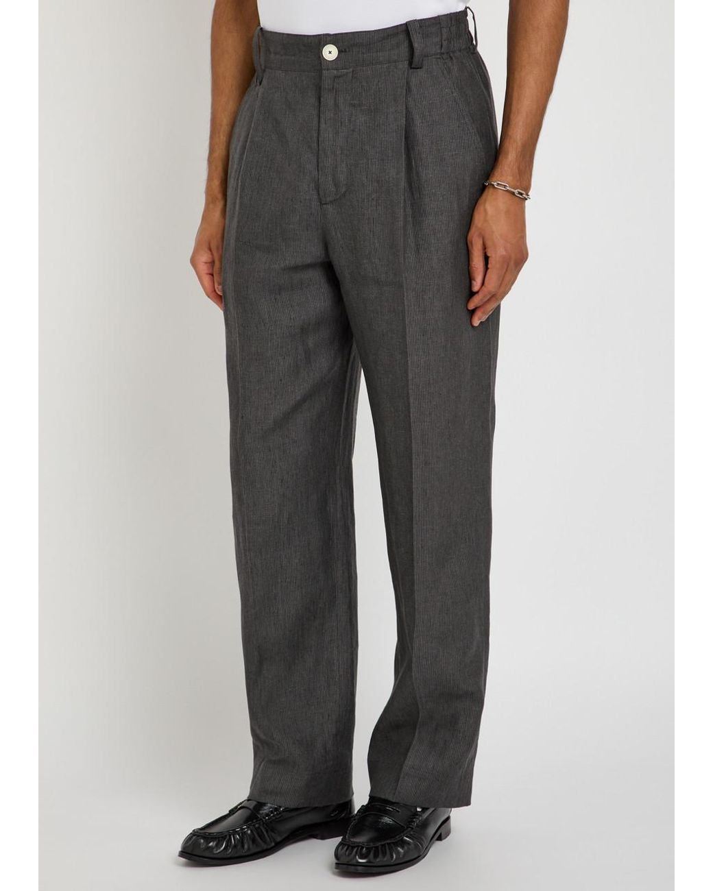 Jacquemus Gray Le Pantalon Croisiere Straight-Leg Cotton Trousers for men
