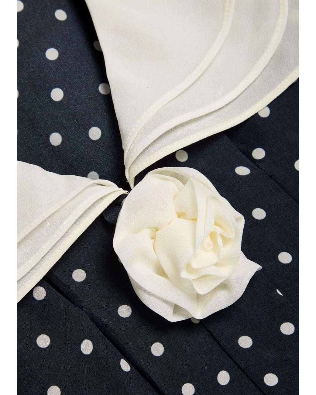 Rixo Blue Valetta Polka Dot Silk-Chiffon Mini Dress