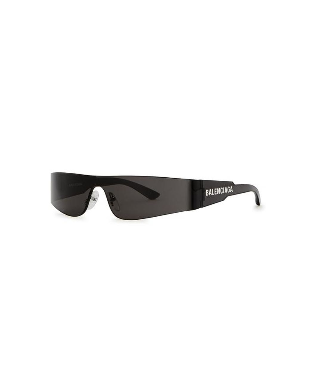 Balenciaga Charcoal Wraparound Sunglasses in Gray Lyst