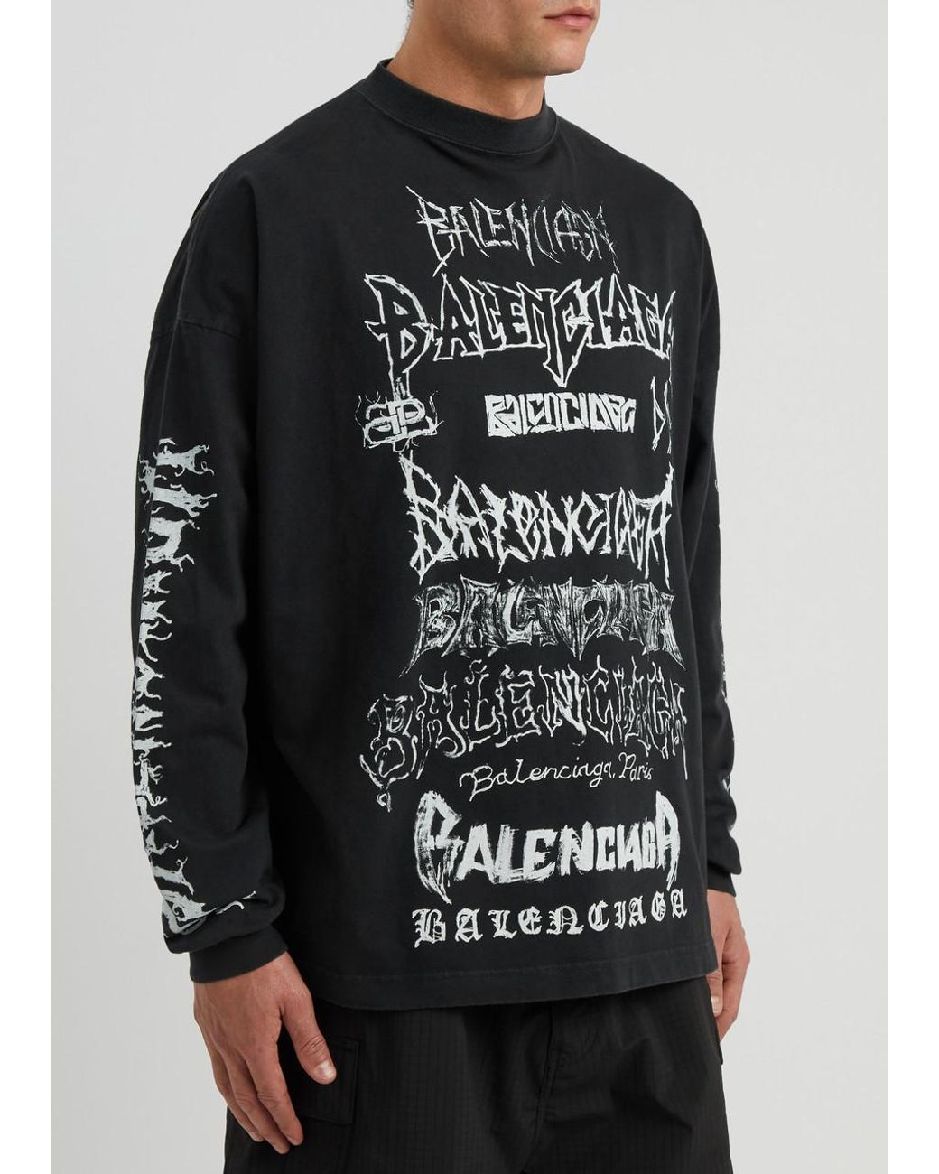 Balenciaga Diy Metal Printed Cotton Top in Black for Men | Lyst
