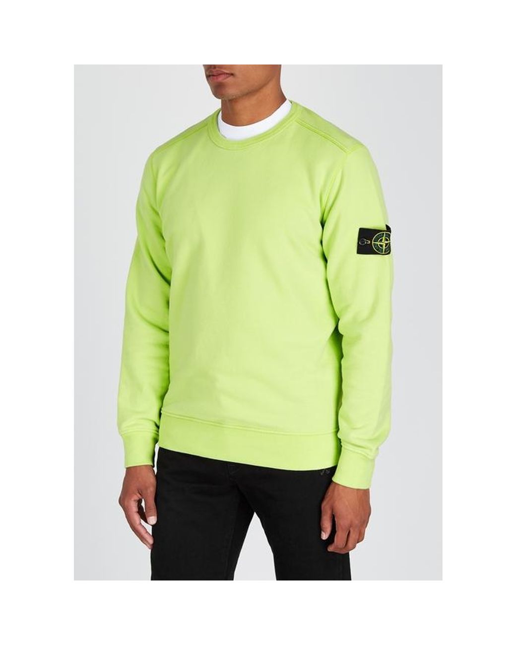 Stone Island Lime Cotton Sweatshirt in Green for Men | Lyst