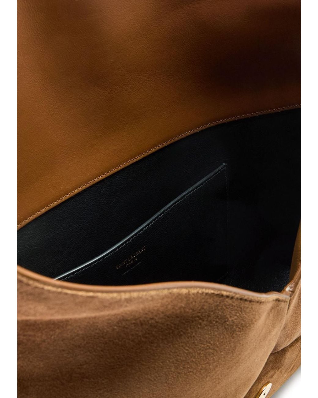 Saint Laurent Brown Envelope Suede Pouch