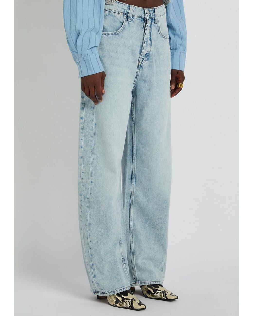 Free People Blue Truro Wide-Leg Jeans