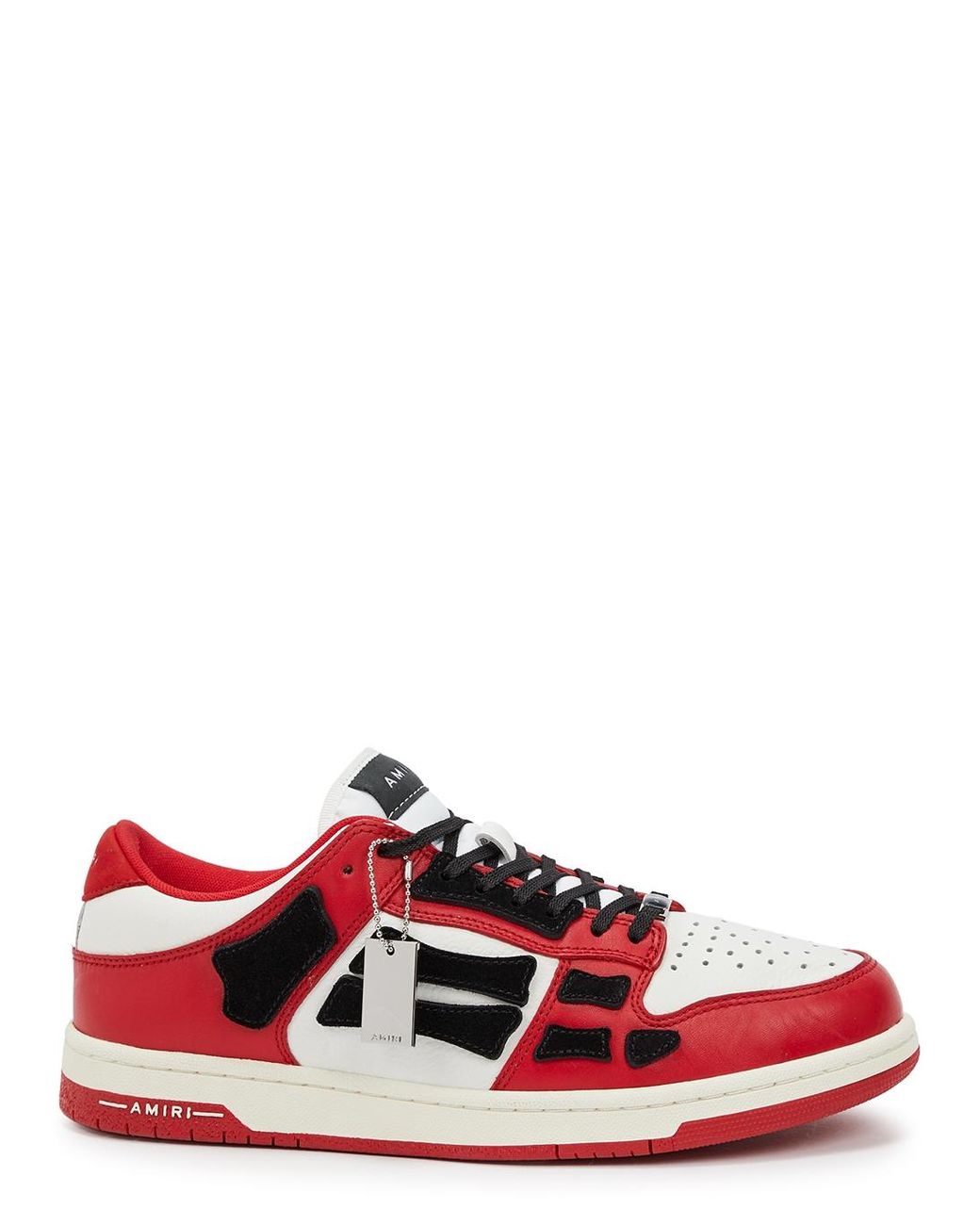 Amiri Skel Panelled Leather Sneakers in Red for Men | Lyst