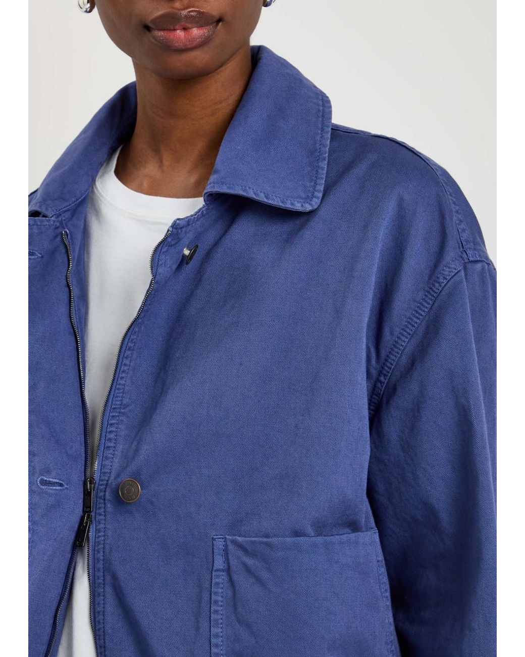 The Row Jolene Twill Jacket in Blue | Lyst