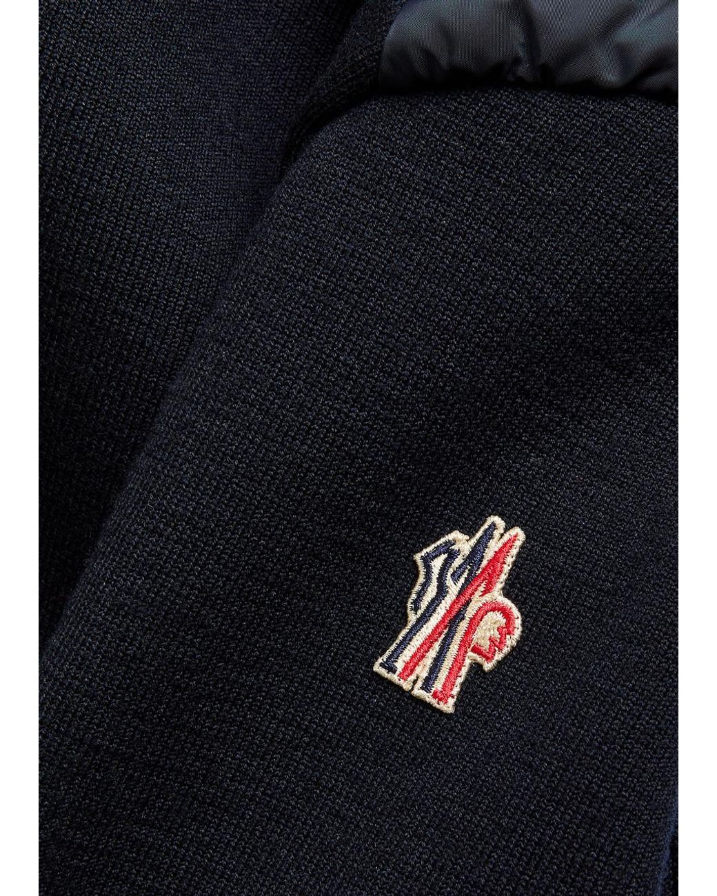 Moncler Padded-Shoulder Shell And Wool-Blend Jumper in Blue for Men | Lyst