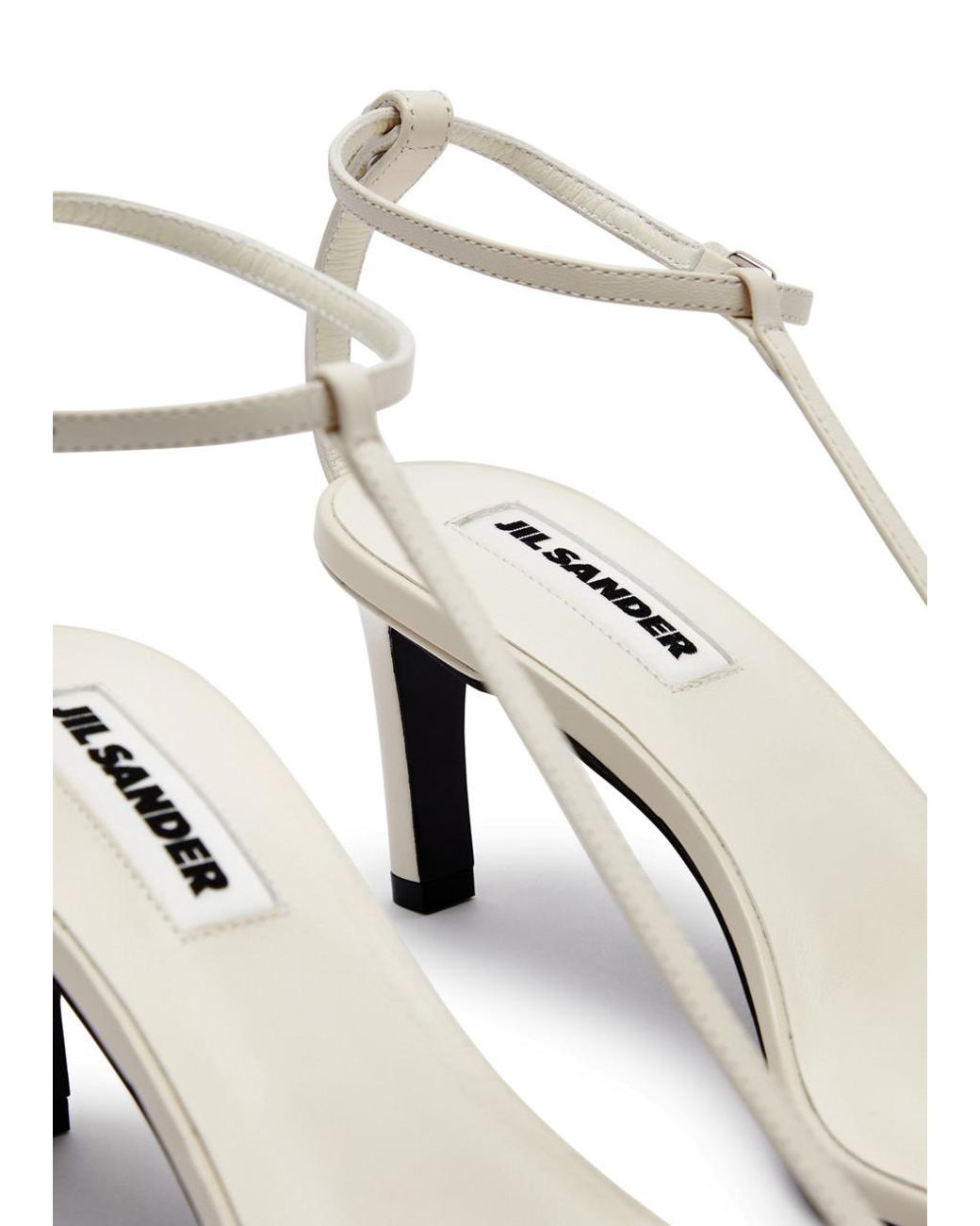 Jil Sander High 65 Leather Sandals in Natural | Lyst