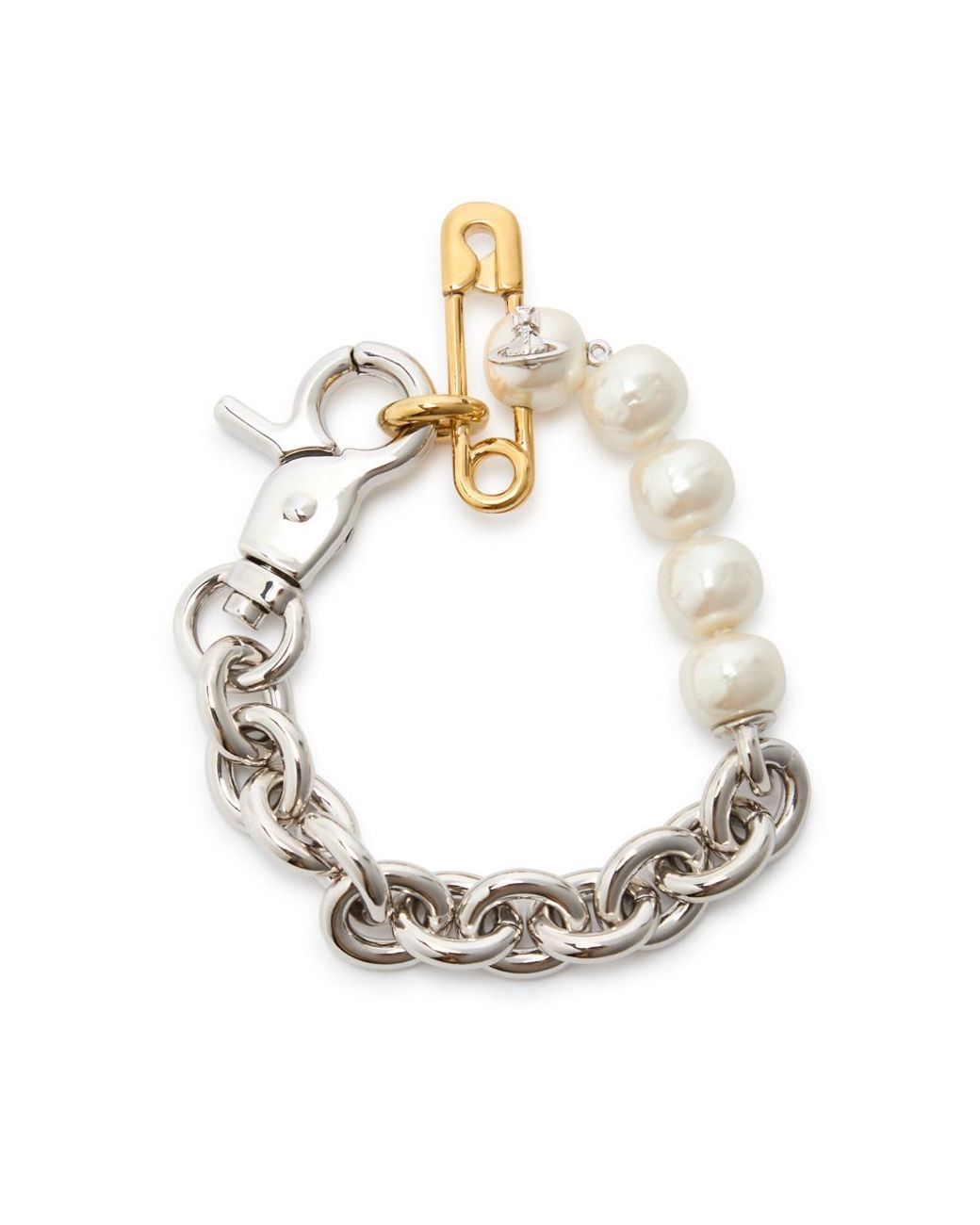 Vivienne Westwood Claude Pearl And Chain Bracelet in