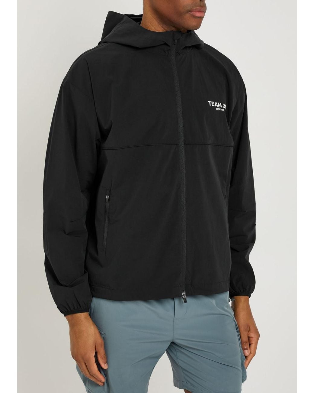 Represent Black 247 Hooded Shell Jacket for men
