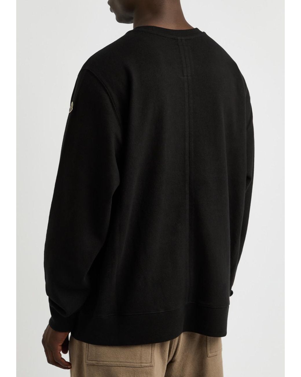 Rick Owens X Moncler Jumbo Logo Cotton Sweatshirt in Black