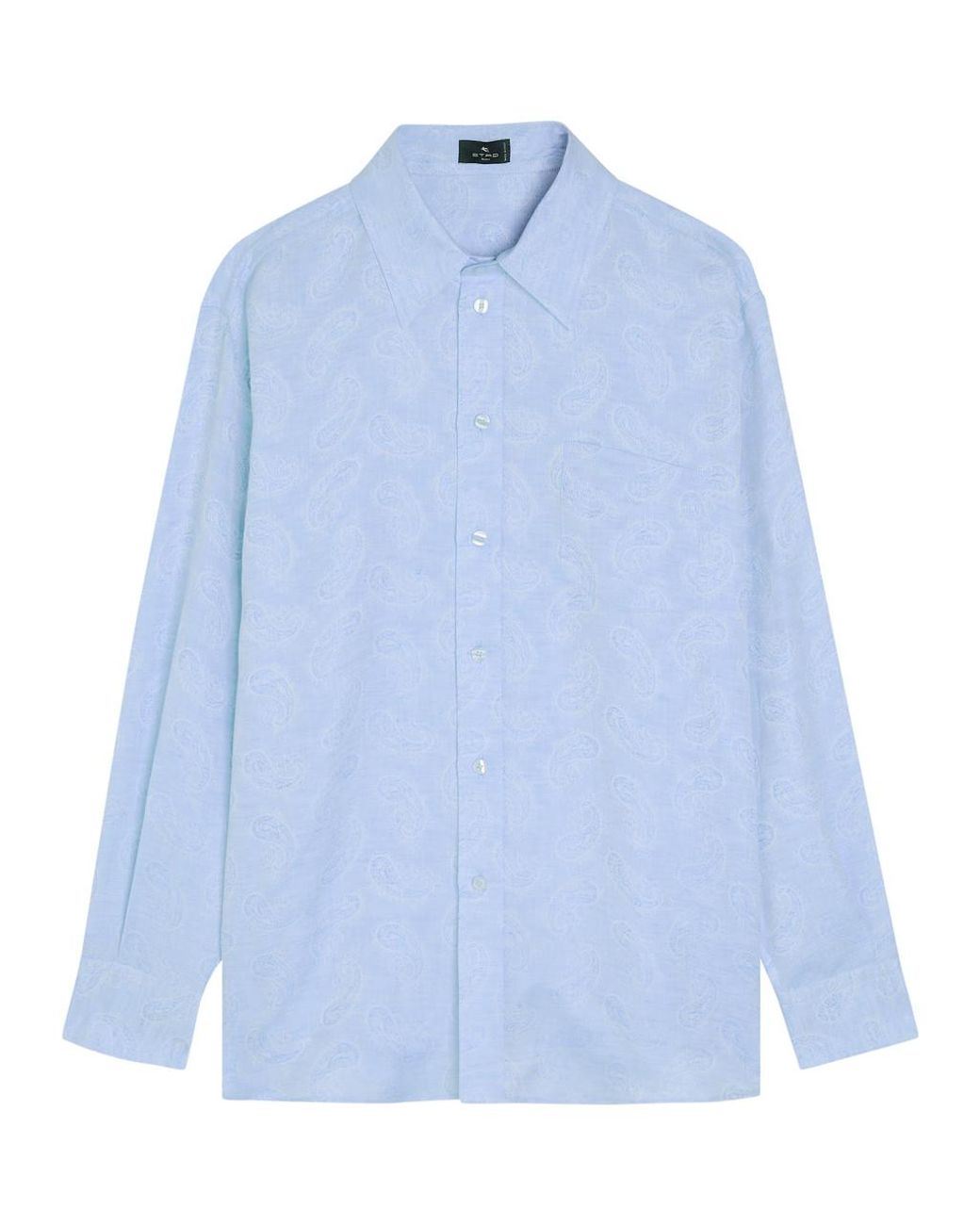 Etro Blue Paisley-Print Linen And Cotton-Blend Shirt