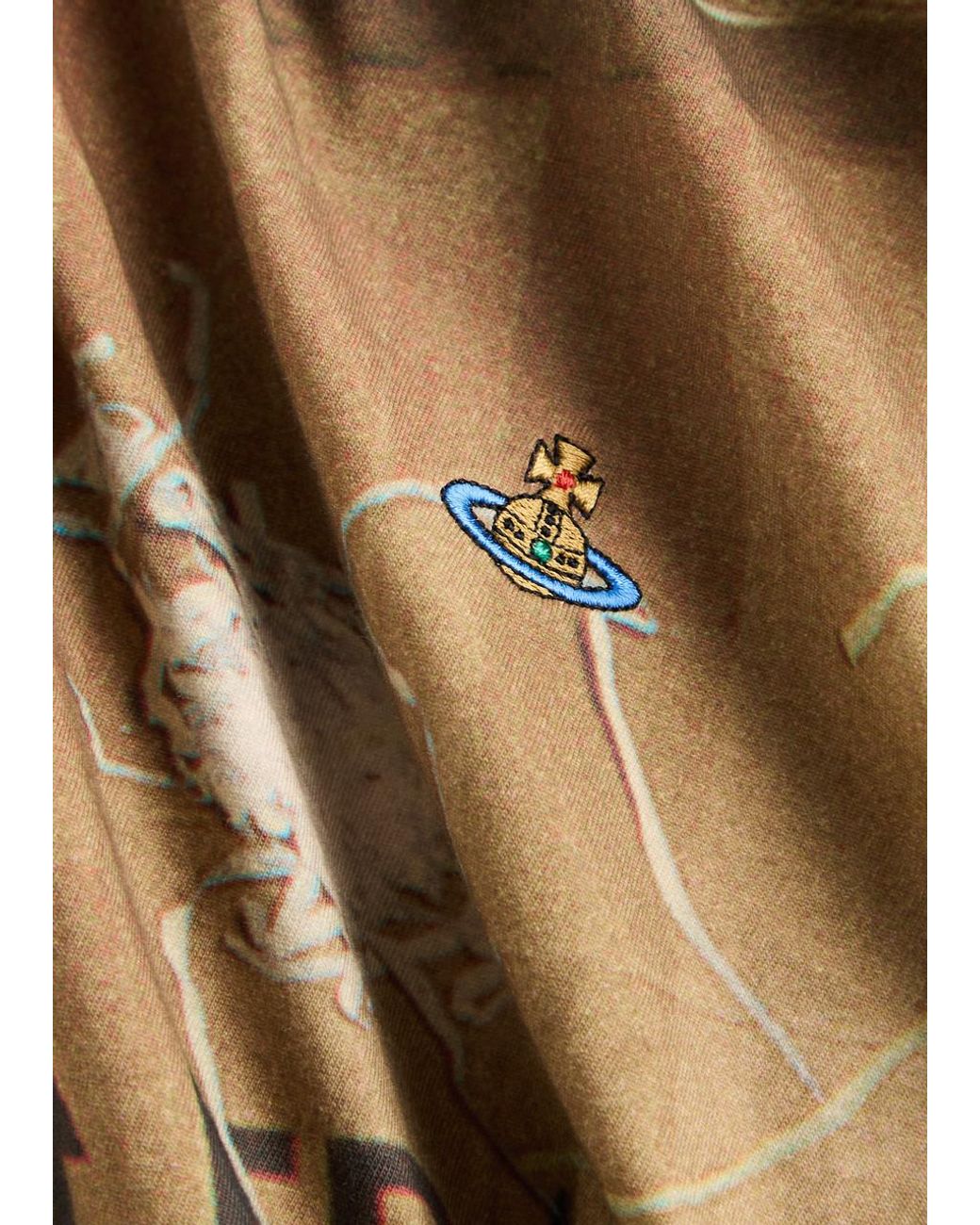 おしゃれVivienne Westwood Hebo orb printed draped カットソー Hebo Orb draped cotton top in black - Vivienne Westwood