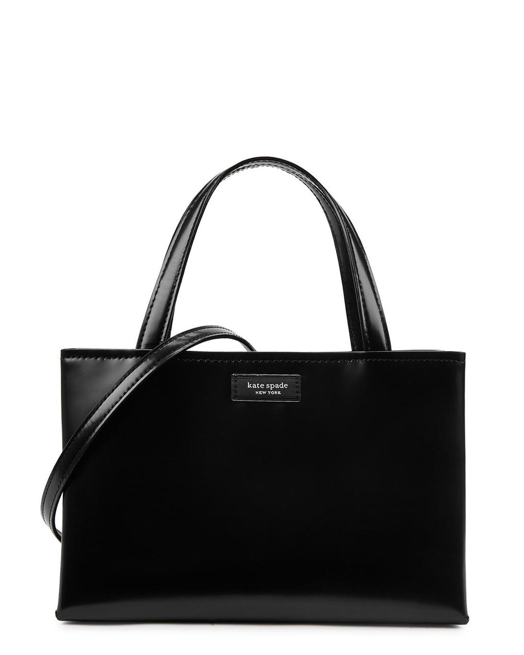Kate Spade Sam Icon Small Patent Leather Tote in Black | Lyst