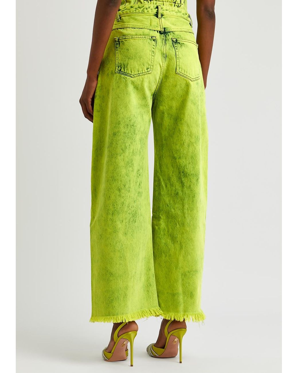 Marques'Almeida Overdyed Wide-leg Jeans in Green | Lyst