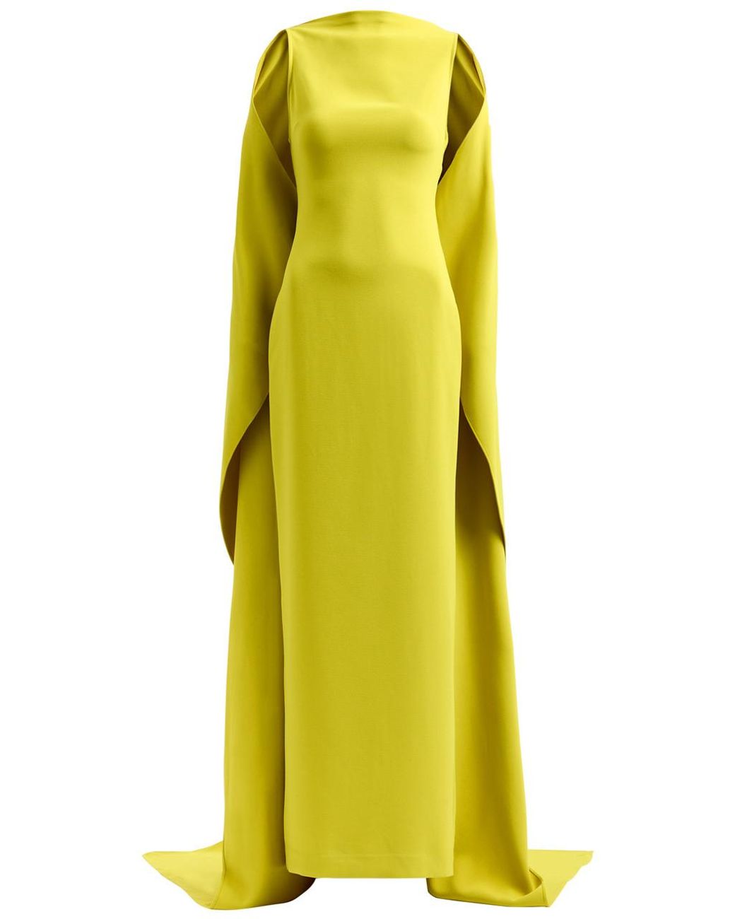 cape dress yellow GOLDEN LONG DRESS WITH CAPE attached cape sleeves Asymmetrical Dress with Gold Accents