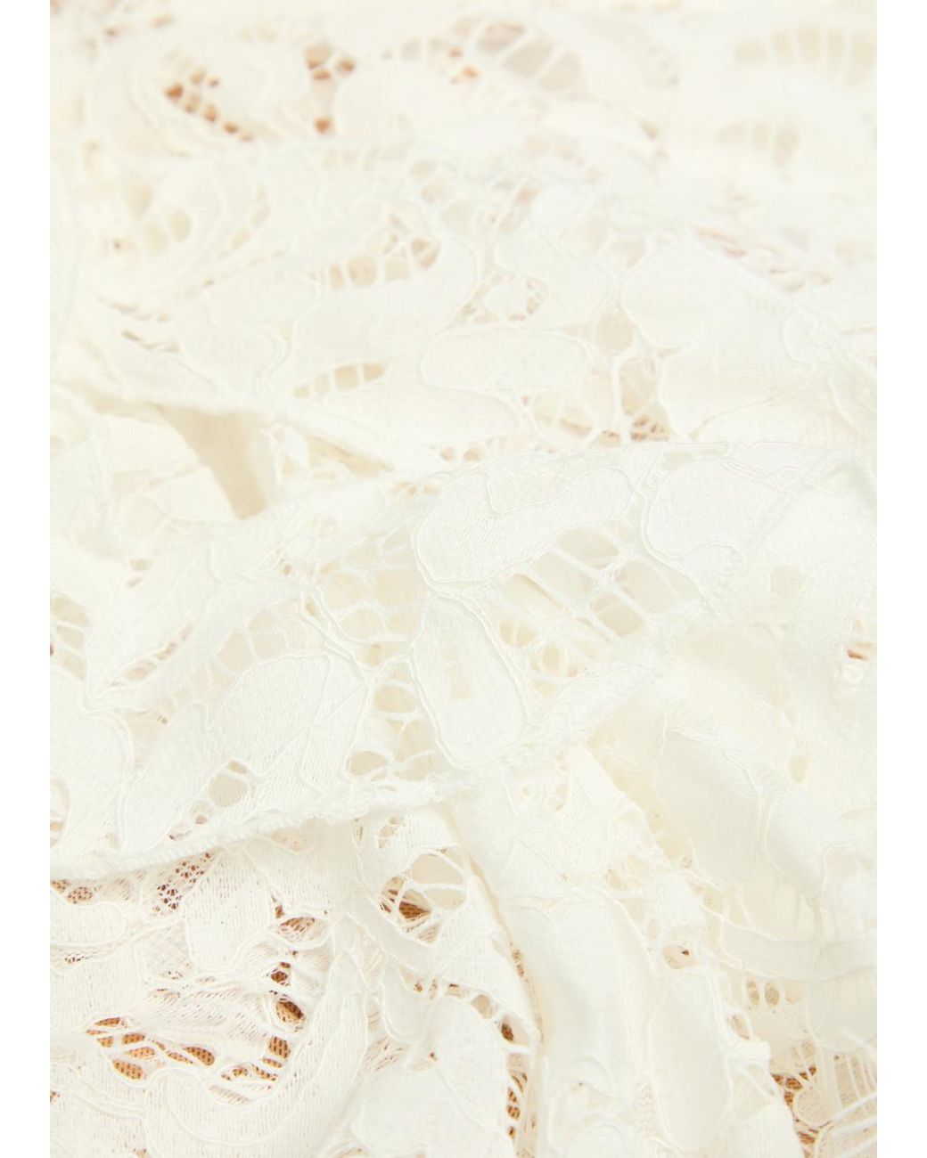 De La Vali White Bodita Appliquéd Guipure Lace Mini Dress