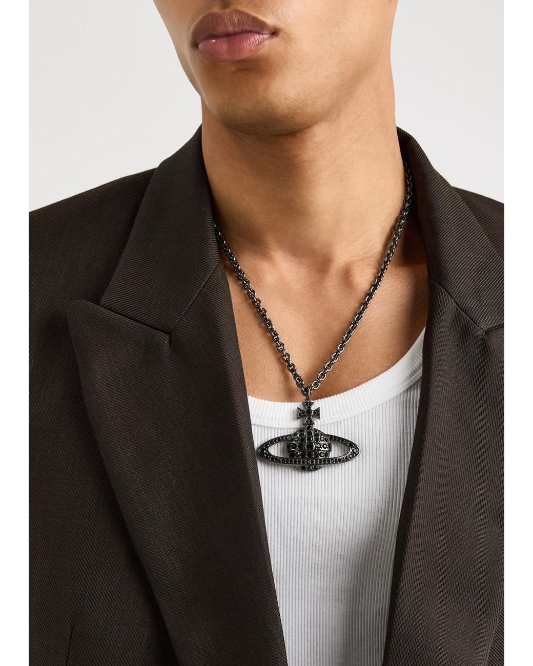【Vivienne Westwood】 Bas Relief Orb Pendant Black Diamond Vivienne Westwood Bas Relief Black Crystal Pendant | 0136095