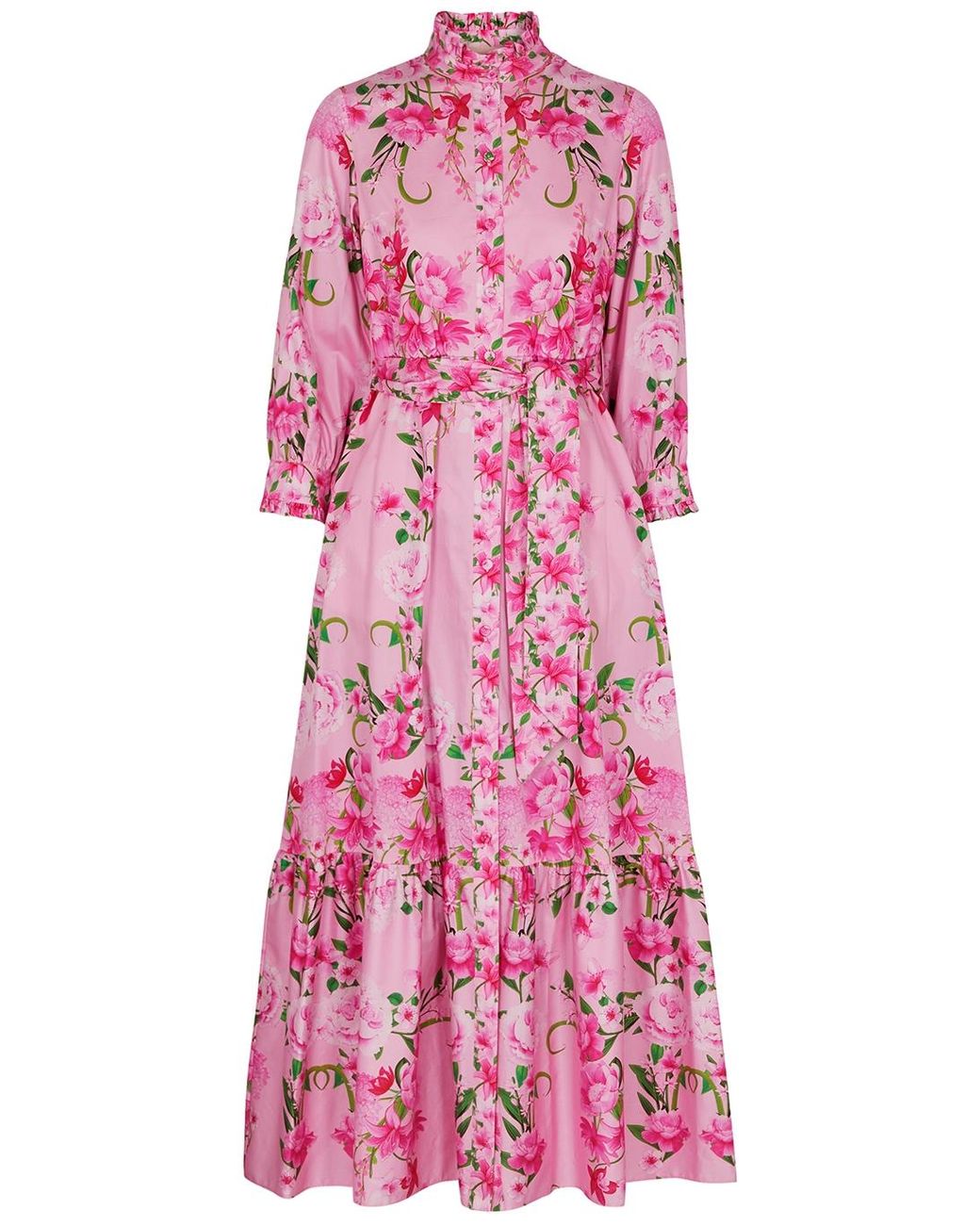 Borgo De Nor Demi Floral-print Cotton Maxi Dress in Pink