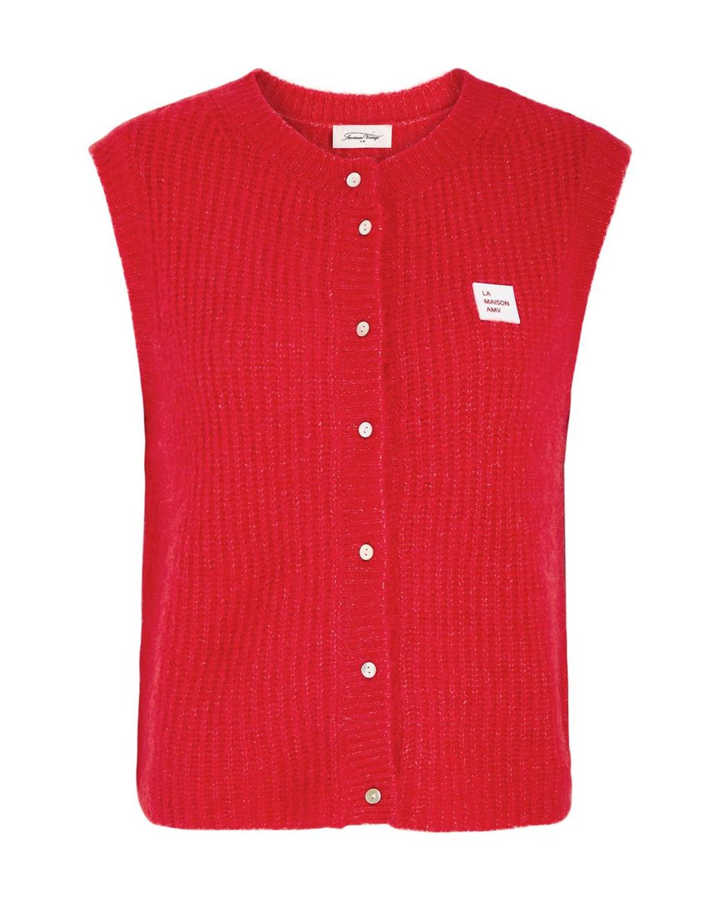 American Vintage East Logo Ribbed-Knit Vest in Red | Lyst