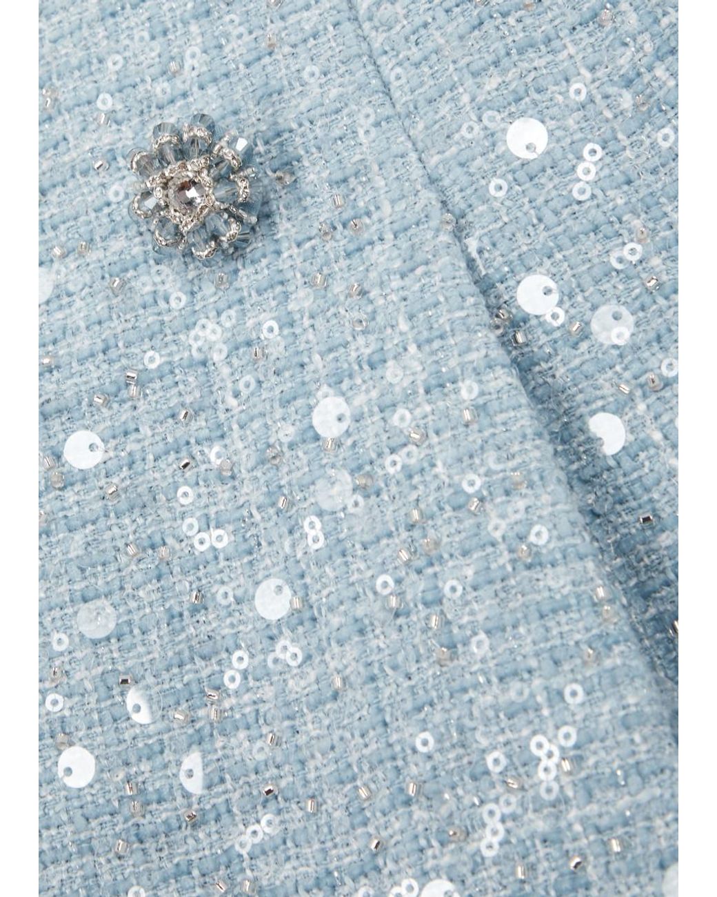 ミニスカート SELF PORTRAIT Embellished fabric mini skirt Self-Portrait Sequin-embellished Bouclé Tweed Mini Skirt in