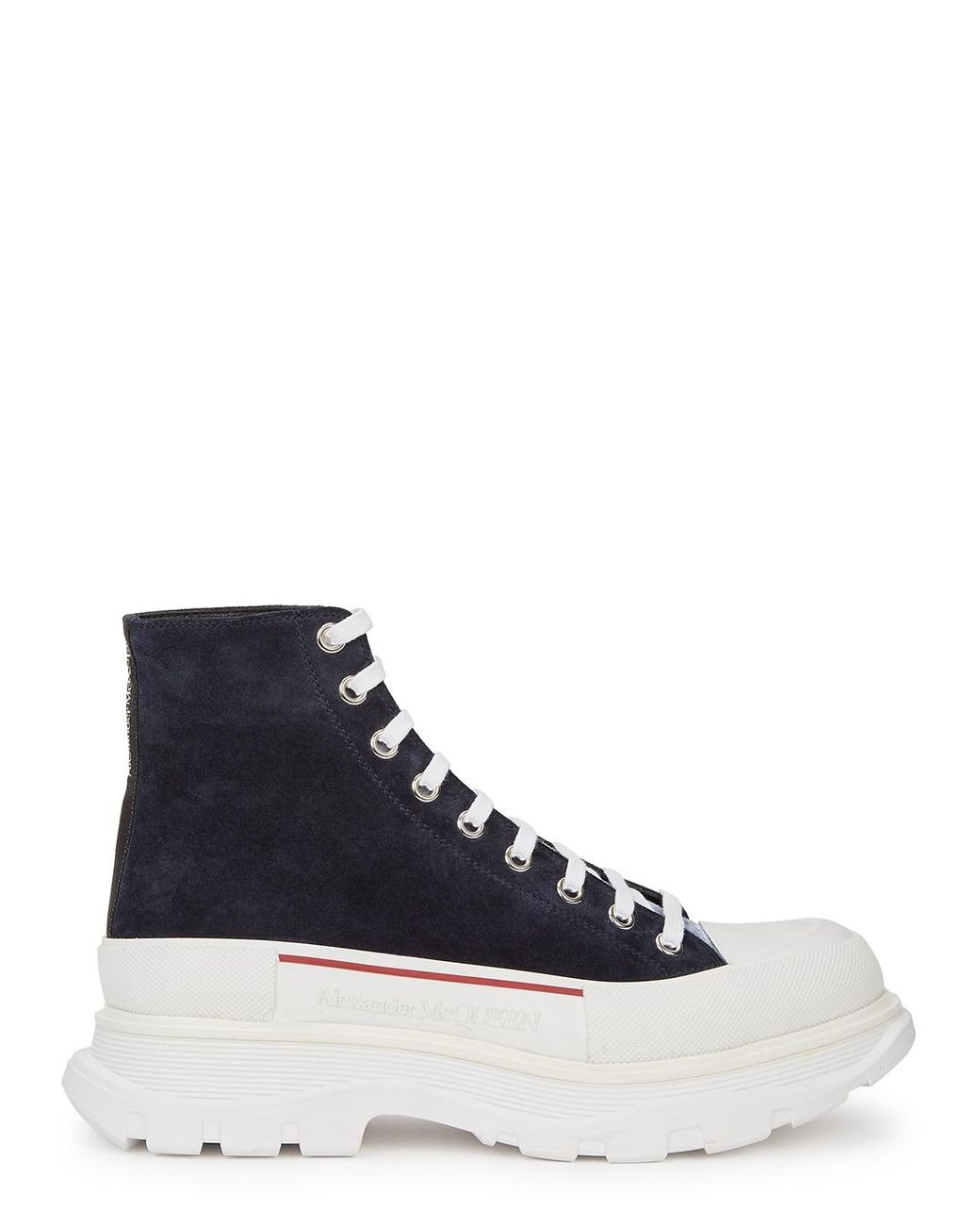 Alexander McQueen Navy And White Suede 