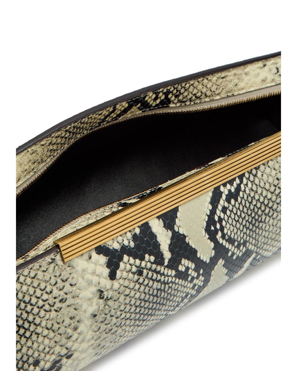 Khaite Natural Donna Snake-Effect Leather Clutch