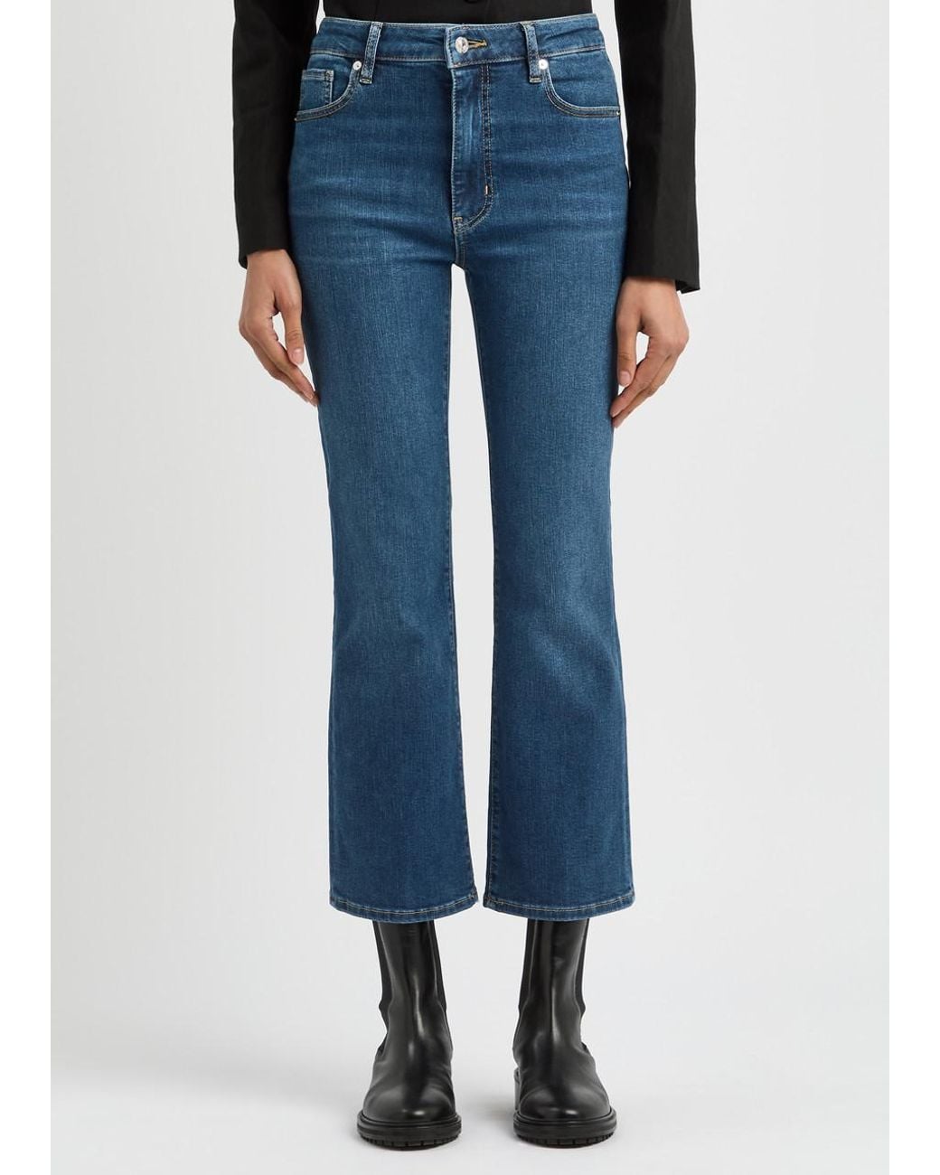 FRAME Blue The Reboot Crop Boot-Leg Jeans