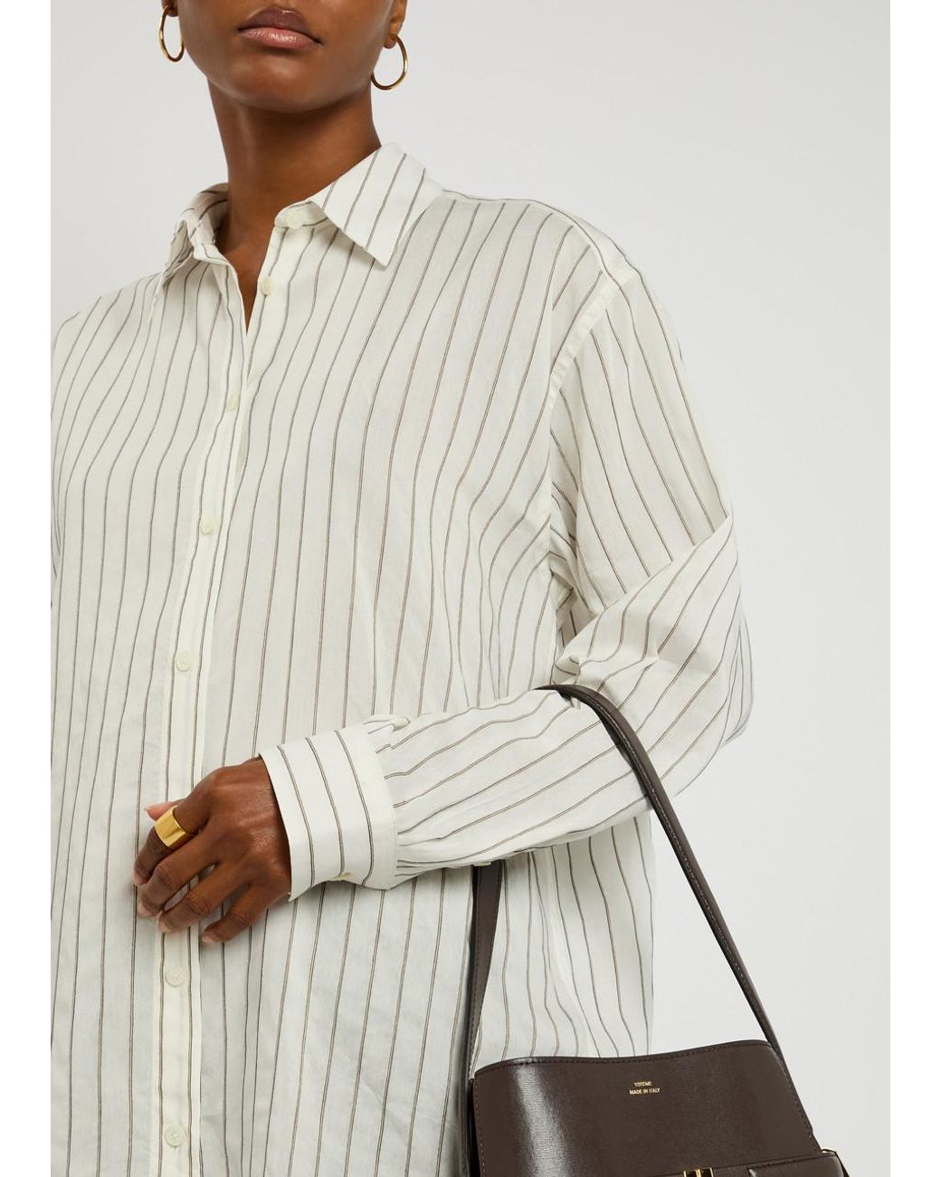 Totême  White Striped Woven Shirt