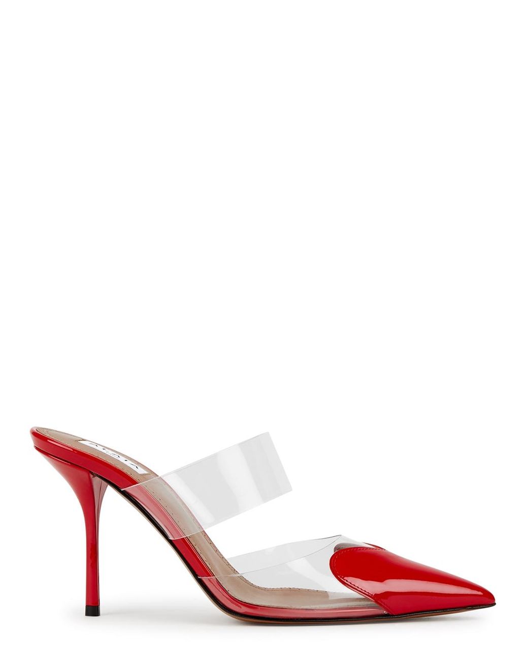 Alaïa Coeur 90 Patent Leather Mules in Red | Lyst