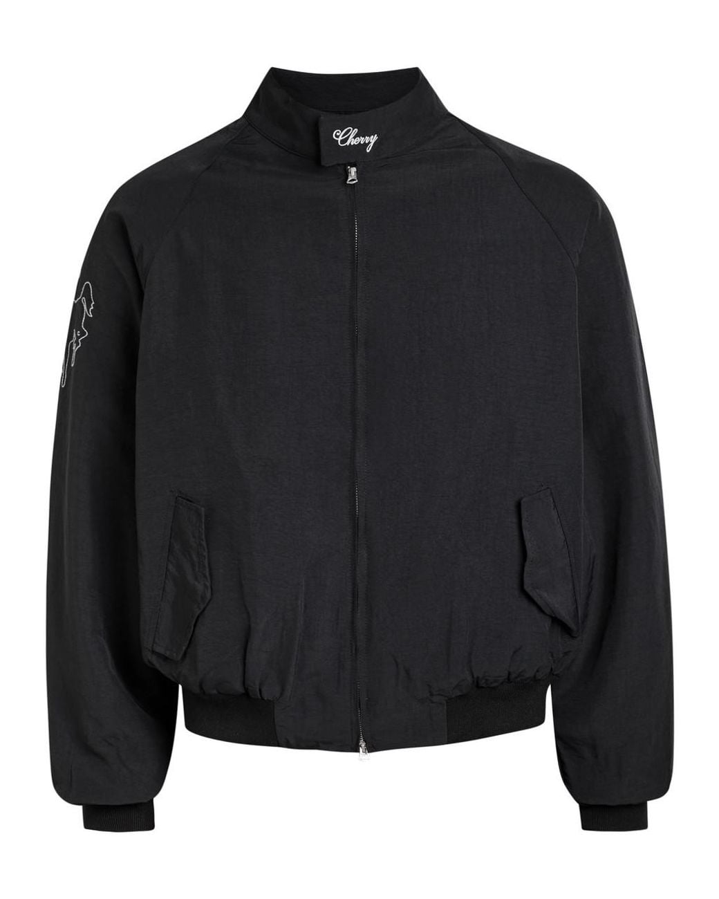 CHERRY LA Black Championship Embroidered Shell Jacket for men