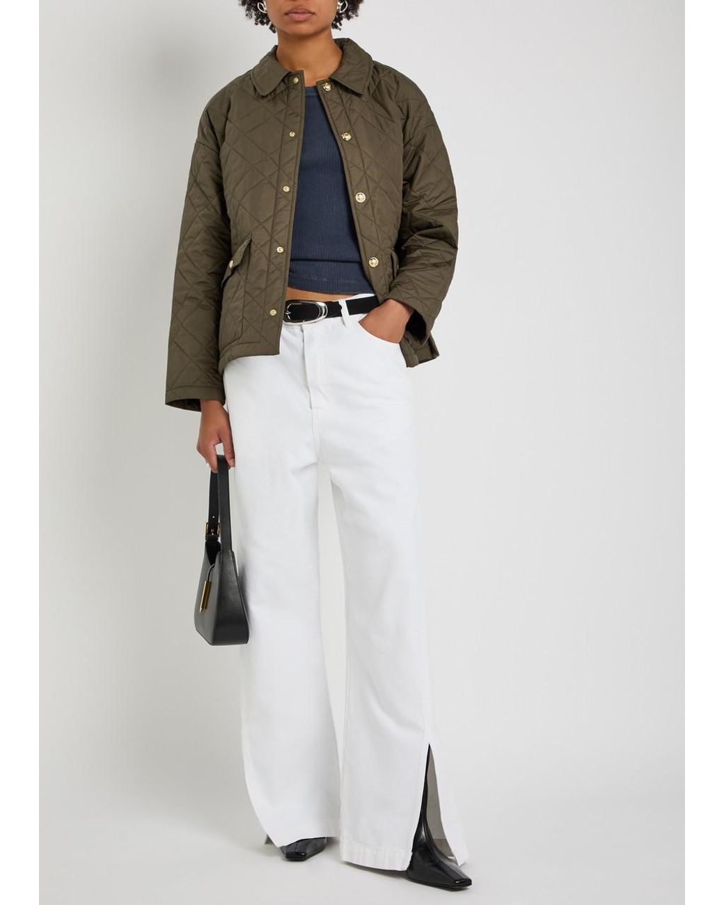 Nili Lotan Green Helah Quilted Shell Jacket