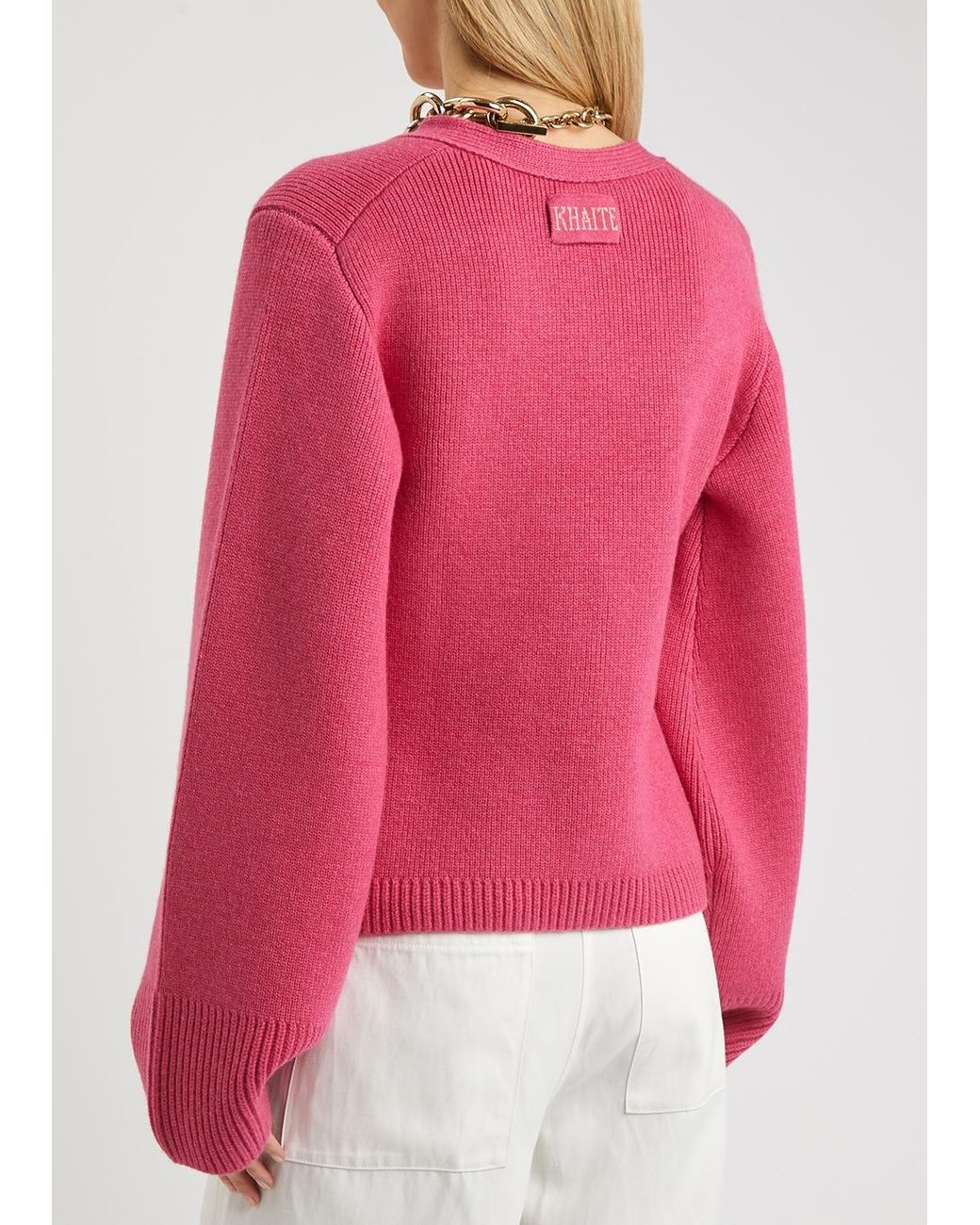 Khaite Scarlet Cashmere Cardigan in Pink | Lyst UK