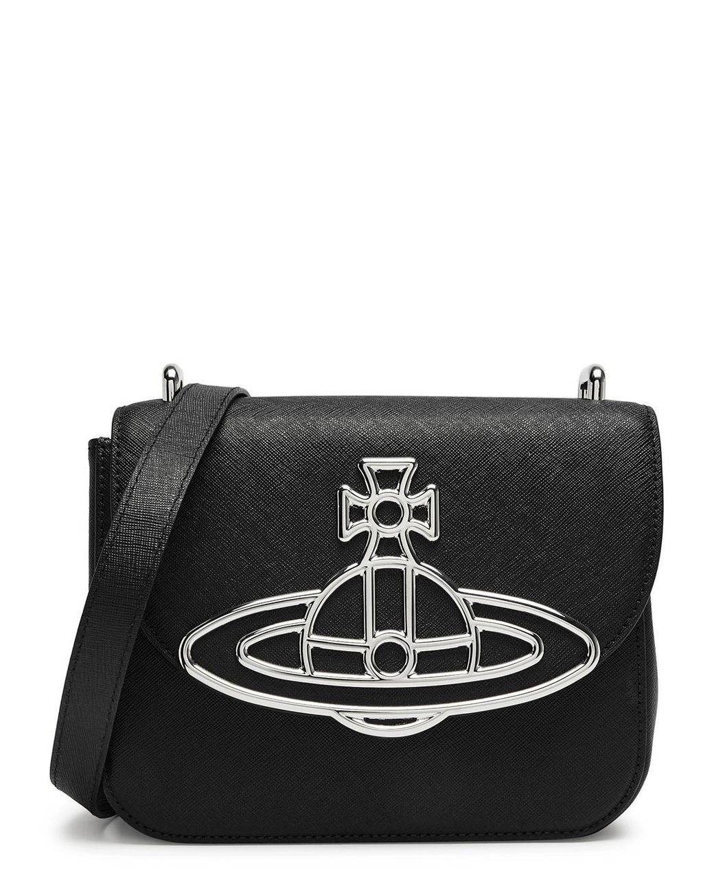 Vivienne Westwood Linda Saffiano Leather Crossbody Bag in Black Lyst