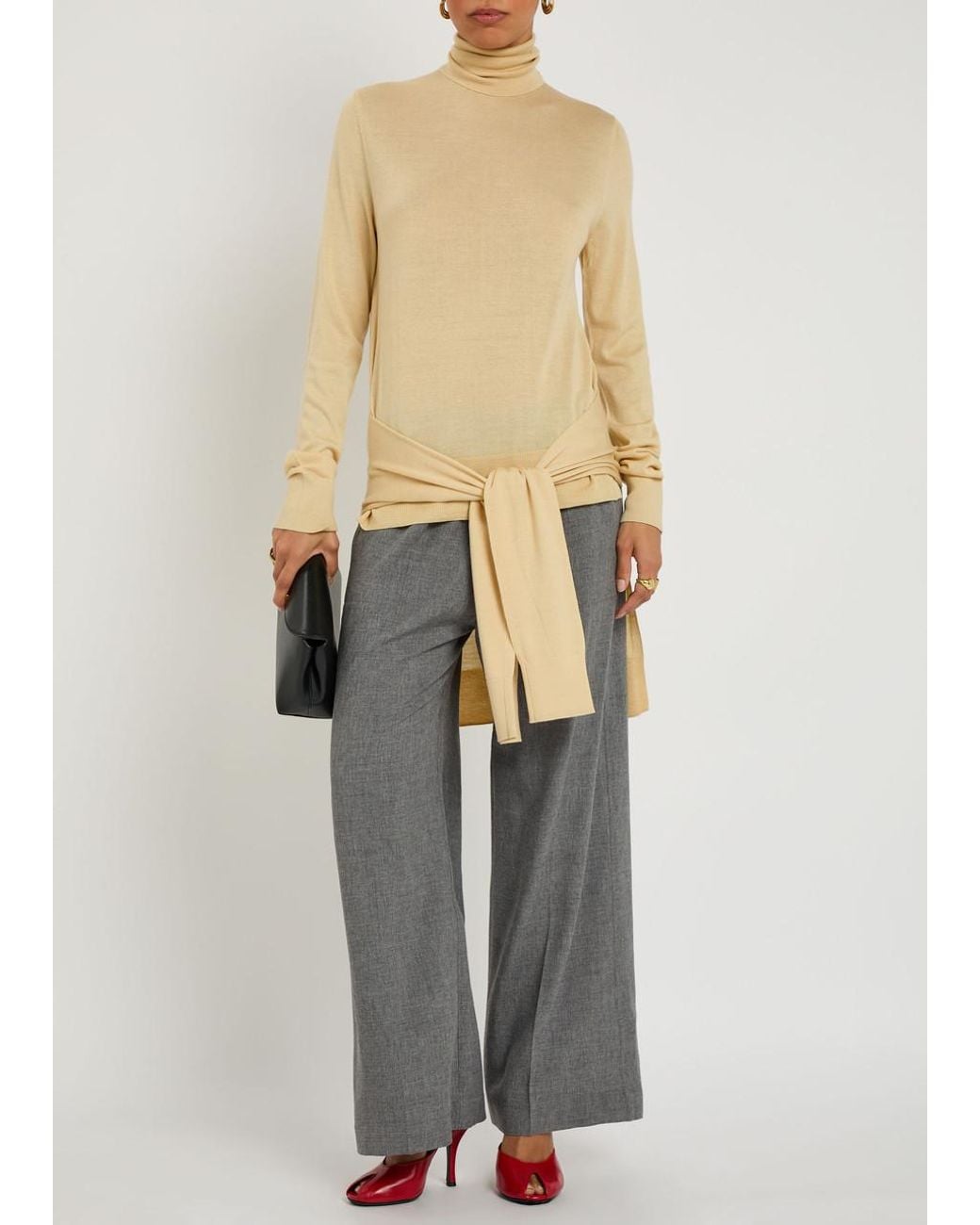 Totême  Natural Double-Sleeve Wool And Silk-Blend Top