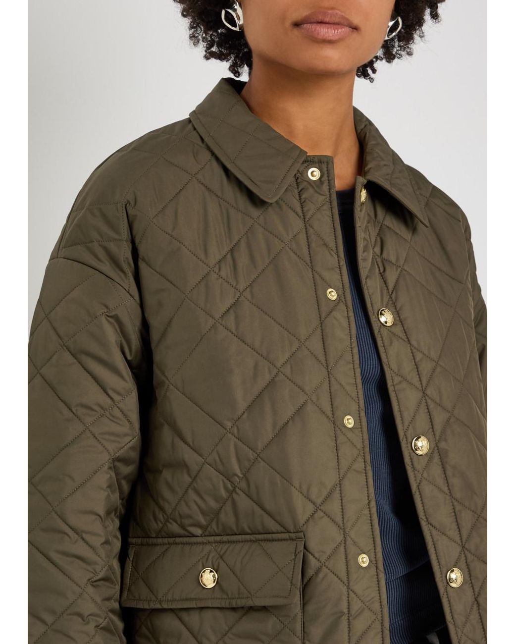 Nili Lotan Green Helah Quilted Shell Jacket