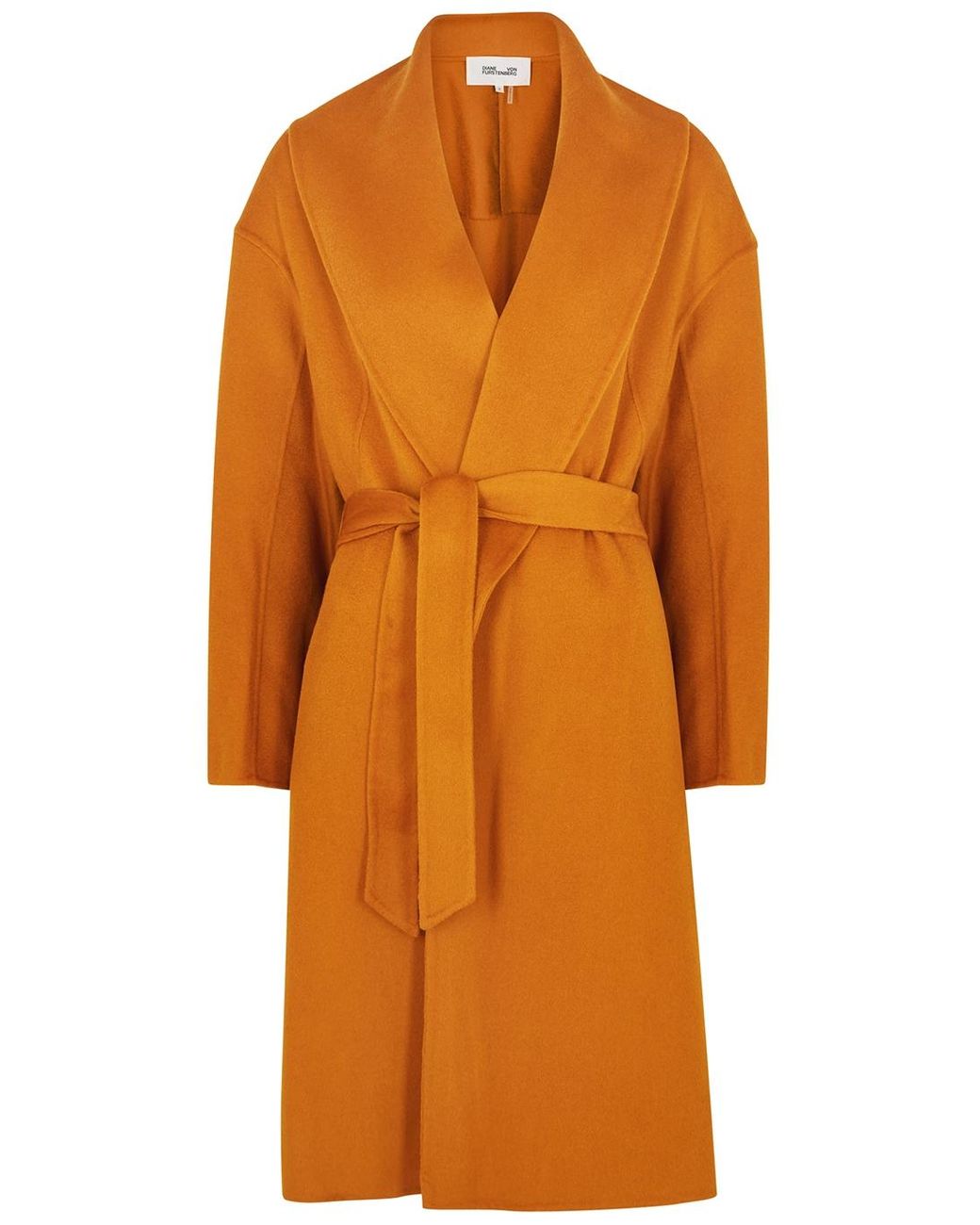 Diane von Furstenberg Nico Wool Felt Coat in Orange | Lyst