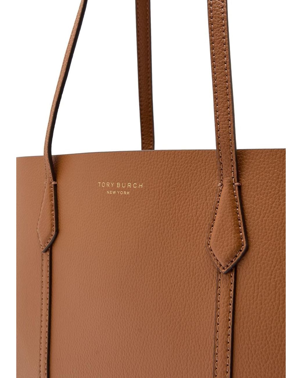 Tory Burch Brown Perry Grained Leather Tote Bag