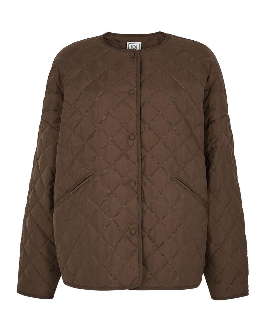 Totême Quilted Shell Jacket in Brown | Lyst