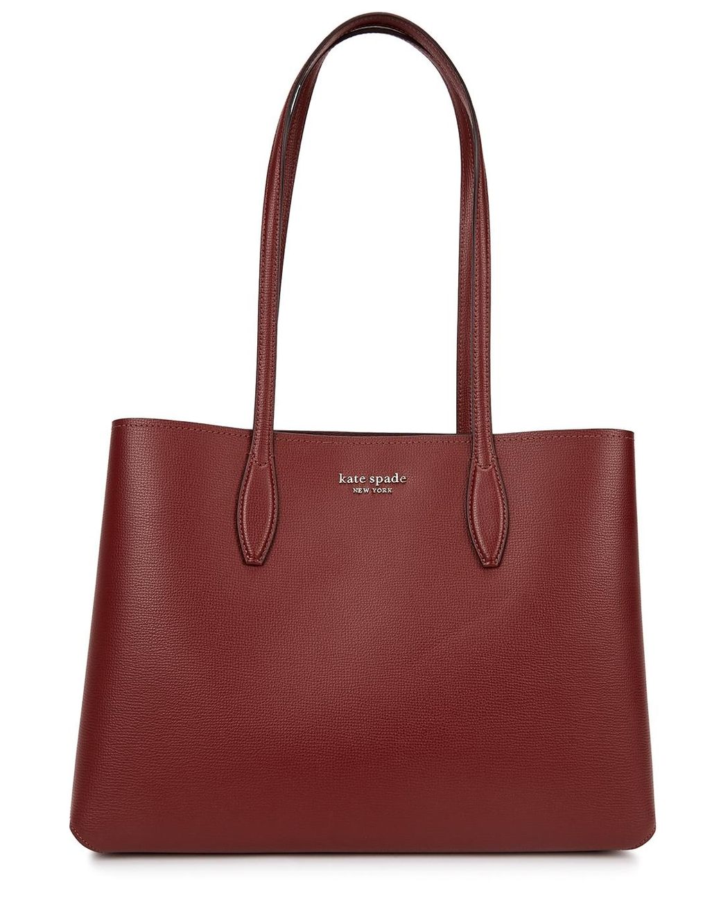 Kate Spade All Day Large Burgundy Leather Tote in Red | Lyst