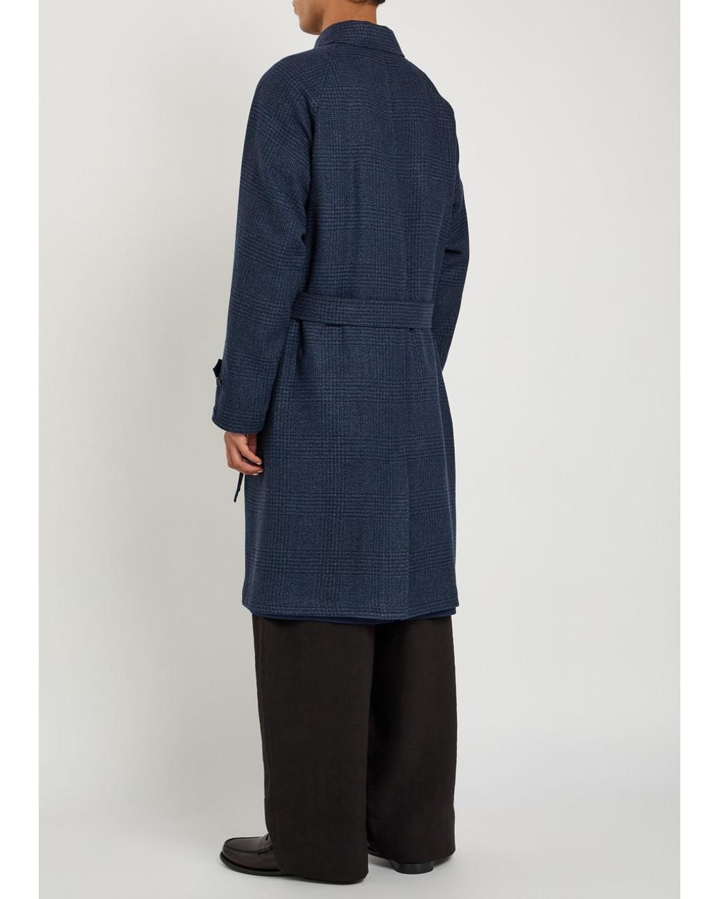 Polo Ralph Lauren Blue Balmacaan Reversible Belted Wool And Silk-Blend Coat for men