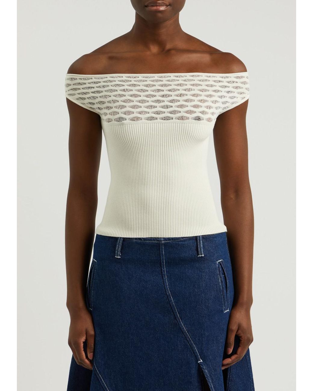 8月中掲載！【新品未使用品】Gajess Cropped Knit JACQUEMUS Intarsia-knit alpaca-blend sweater | NET-A-PORTER