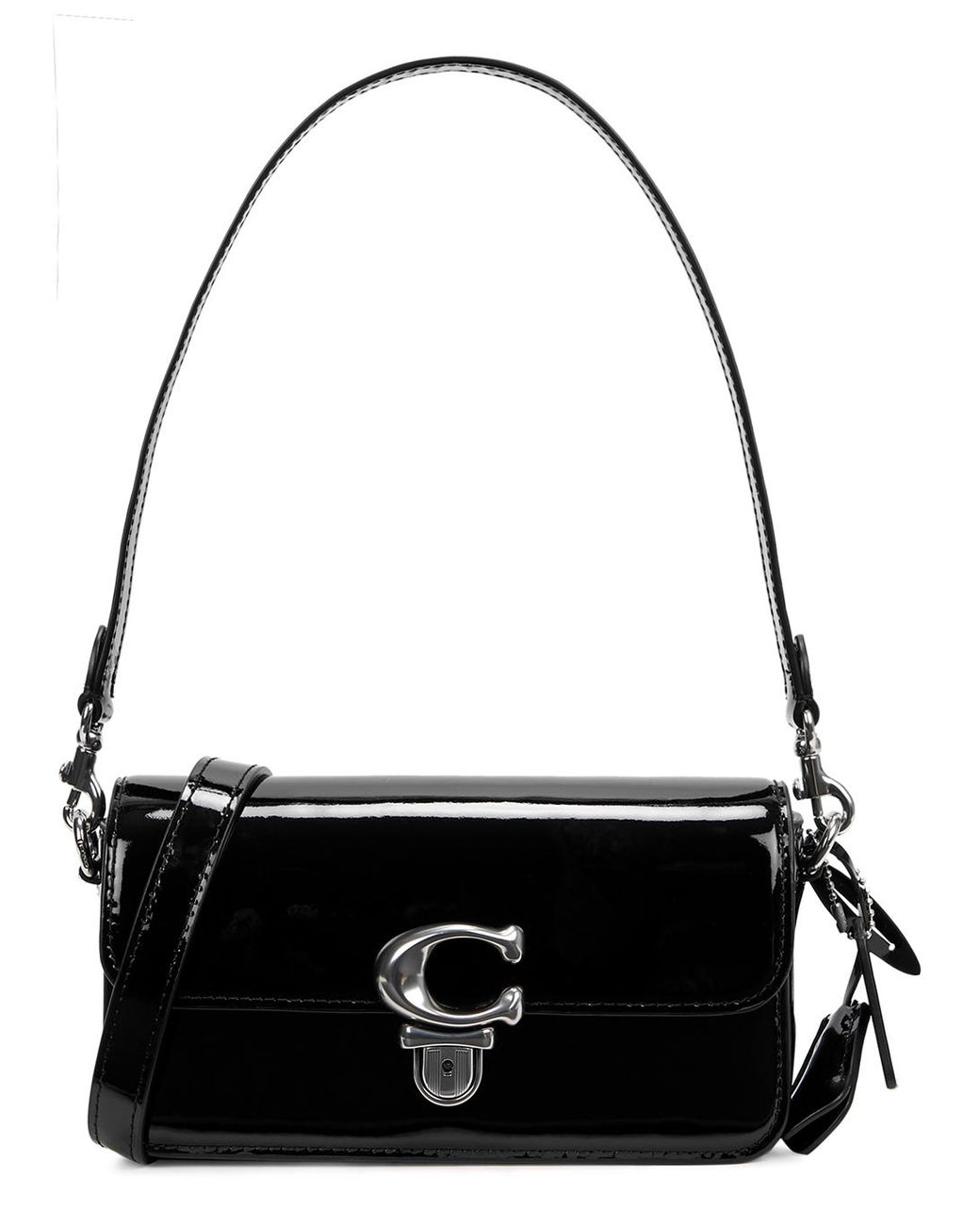 COACH Studio Baguette Patent Leather Shoulder Bag in Black Lyst