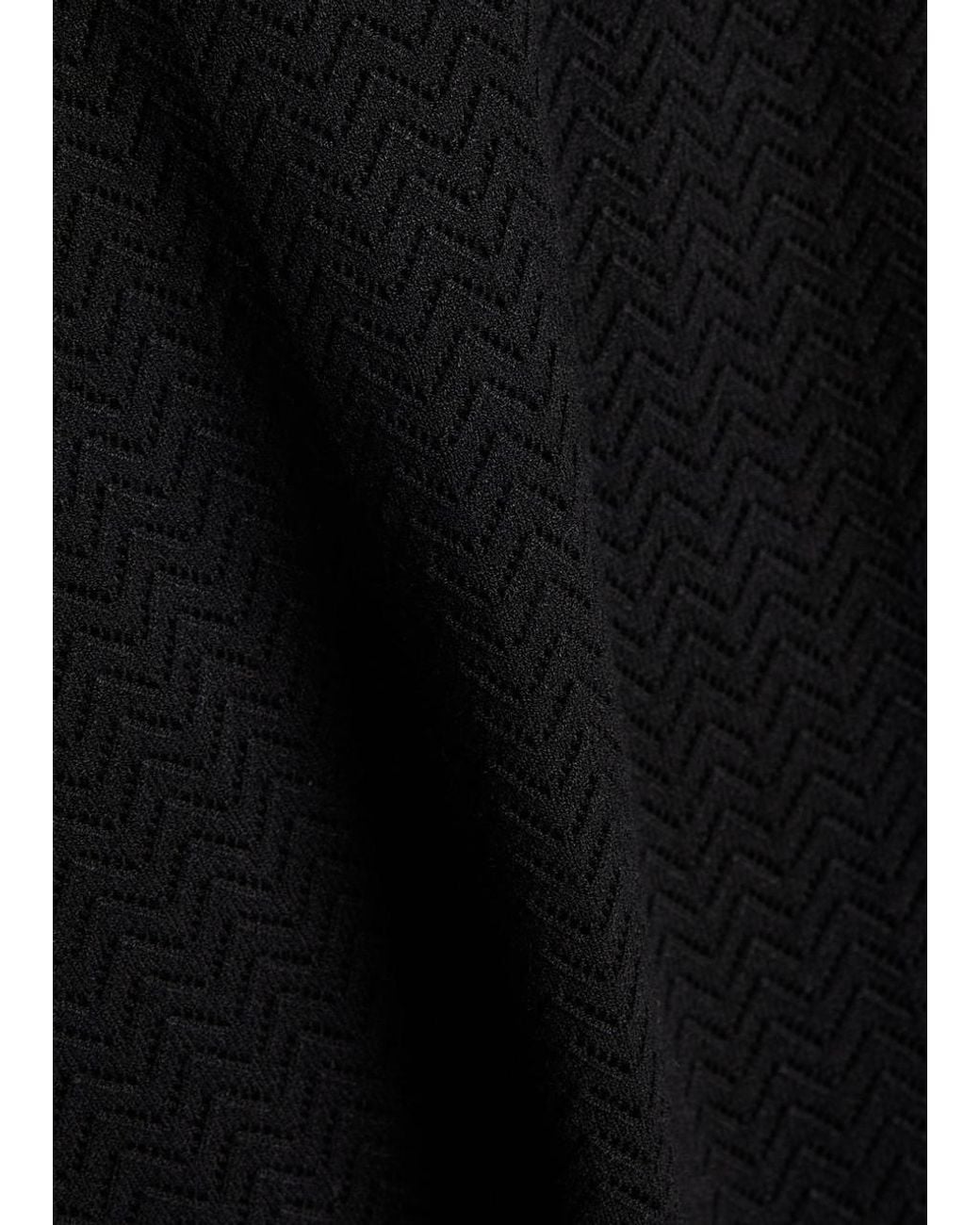 Alice + Olivia Black Lanie Pointelle Knit Top