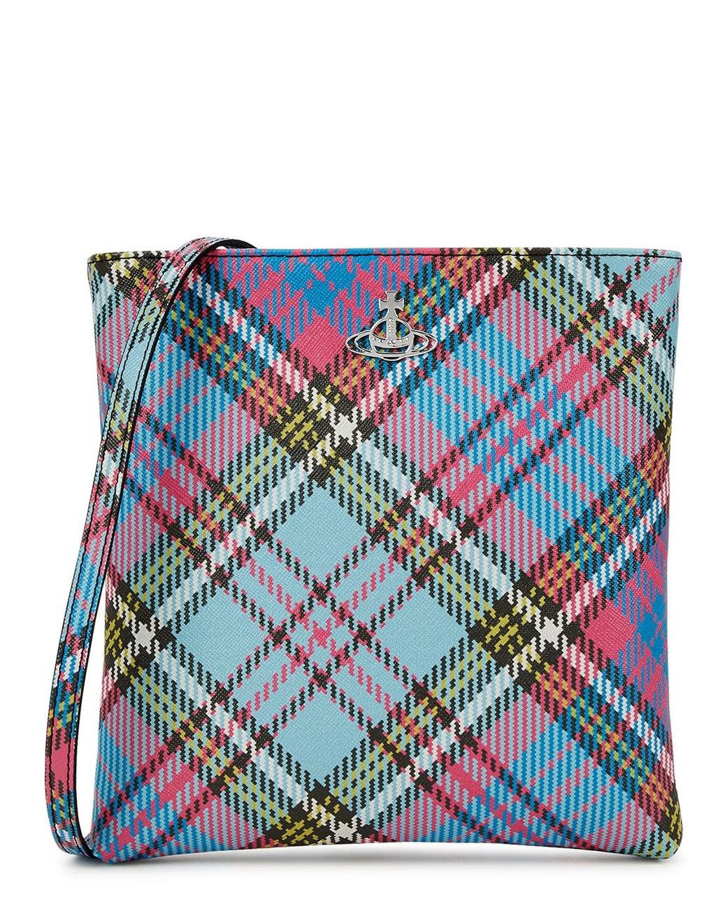 Vivienne Westwood Squire Tartan Vegan Leather Crossbody Bag in Blue Lyst