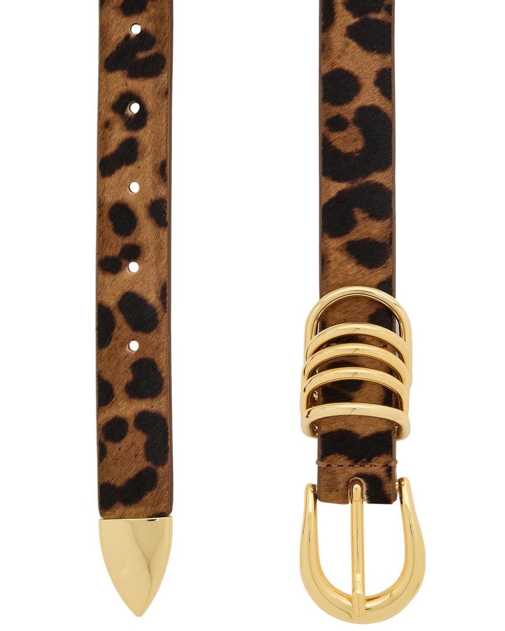 DEHANCHE Natural Hollyhock-Print Calf-Hair Belt