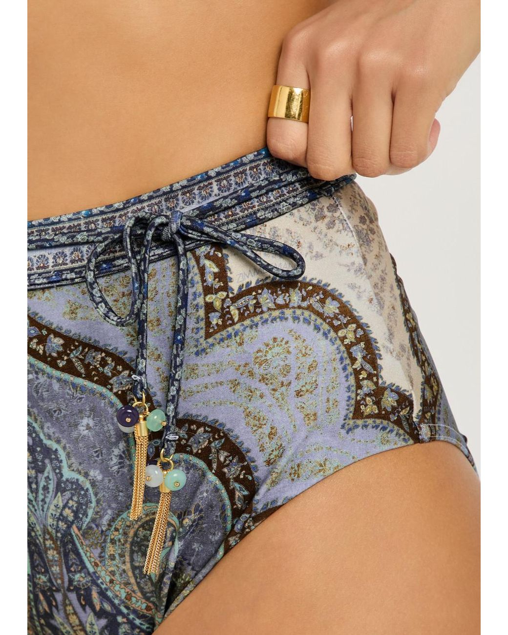 Zimmermann Blue Wanderlust Patterned Bikini Briefs