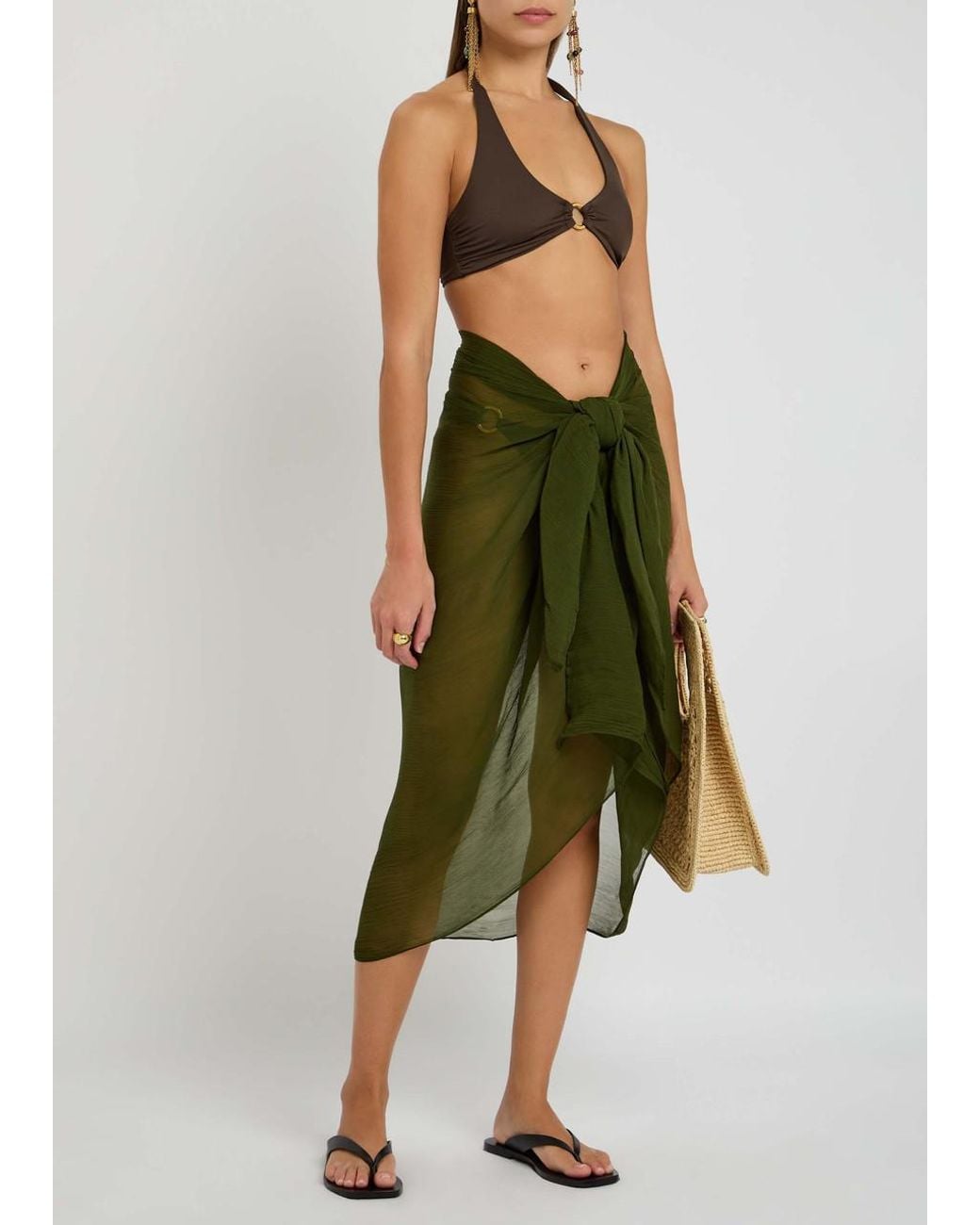 Away That Day Brown Sorrento Ruched Bikini Briefs