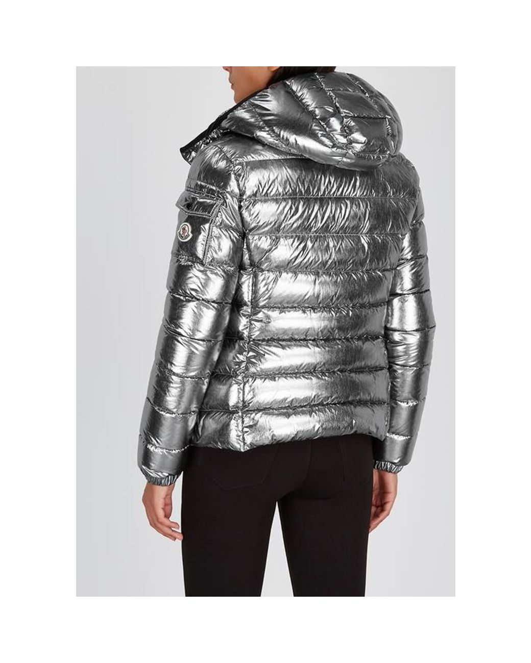 Moncler Bady Silver Quilted Shell Jacket in Metallic | Lyst