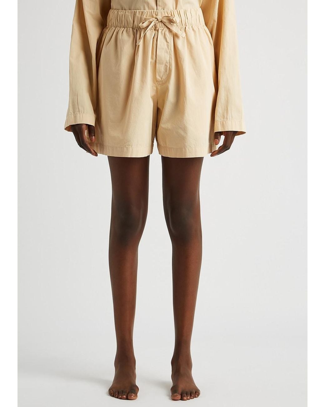 Tekla Natural Poplin Pyjama Shorts